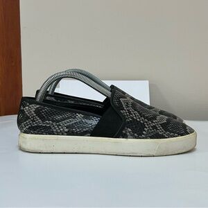 Vince Blair Snakeskin Print Leather Slip-On Sneakers - 8M